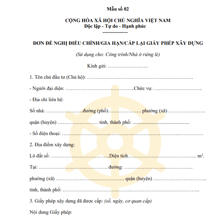Thủ tục gia hạn giấy phép xây dựng