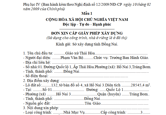 Đơn đề nghị cấp phép xây dựng - Mẫu mới nhất và hướng dẫn điền chi tiết nhất 1 Đơn đề nghị cấp phép xây dựng - Mẫu mới nhất và hướng dẫn điền chi tiết nhất