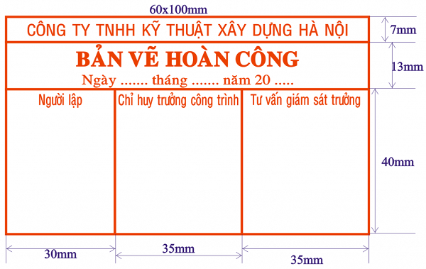 Các mẫu dấu bản vẽ phổ biến