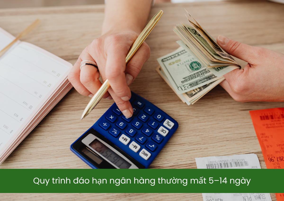 Quy trình đáo hạn ngân hàng thường mất 5–14 ngày