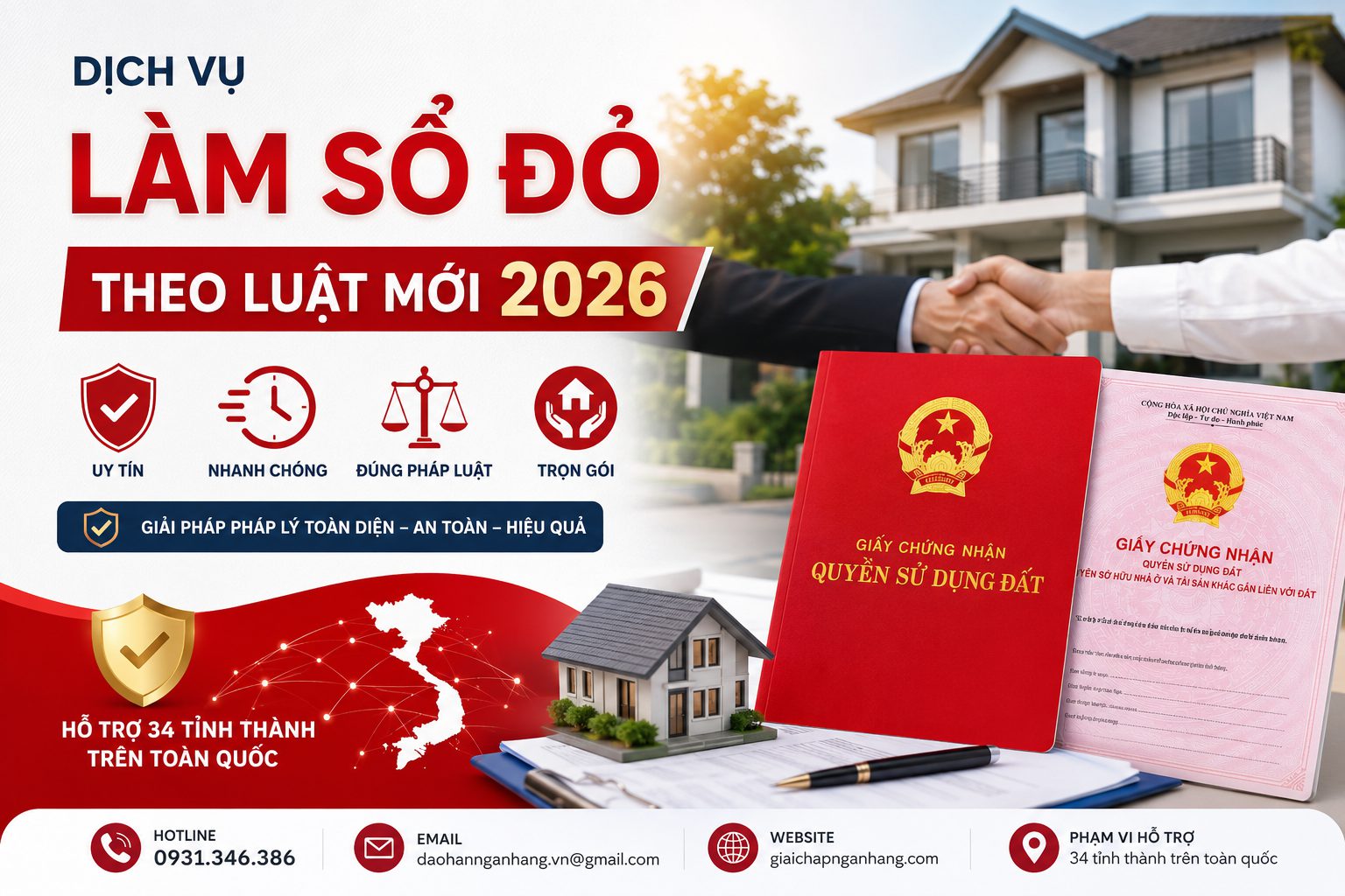 Dịch vụ làm sổ đỏ theo luật 2026