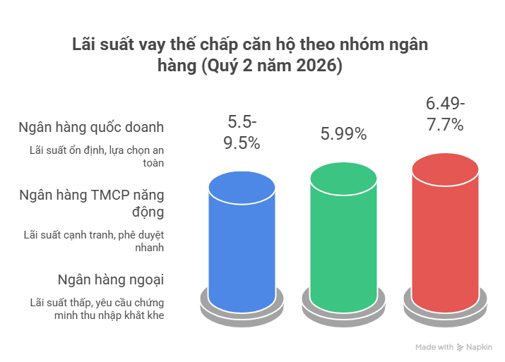 Lãi suất vay thế chấp căn hộ