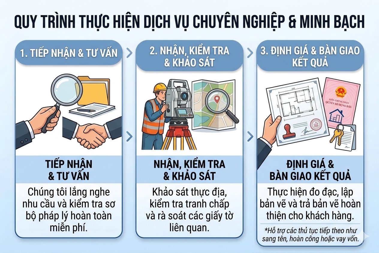 Quy trình đo vẽ hiện trạng nhà đất