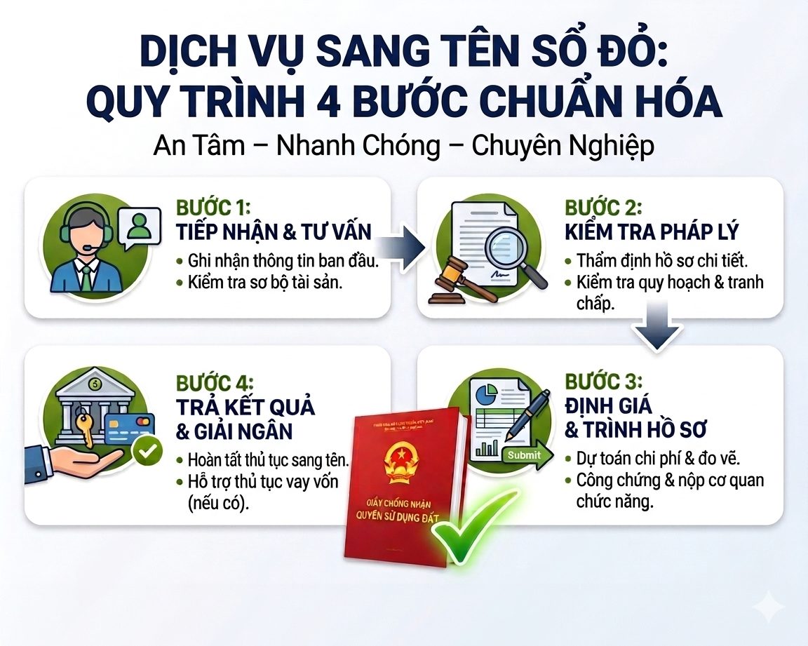Quy trình dichhj vụ sang tên sổ đỏ